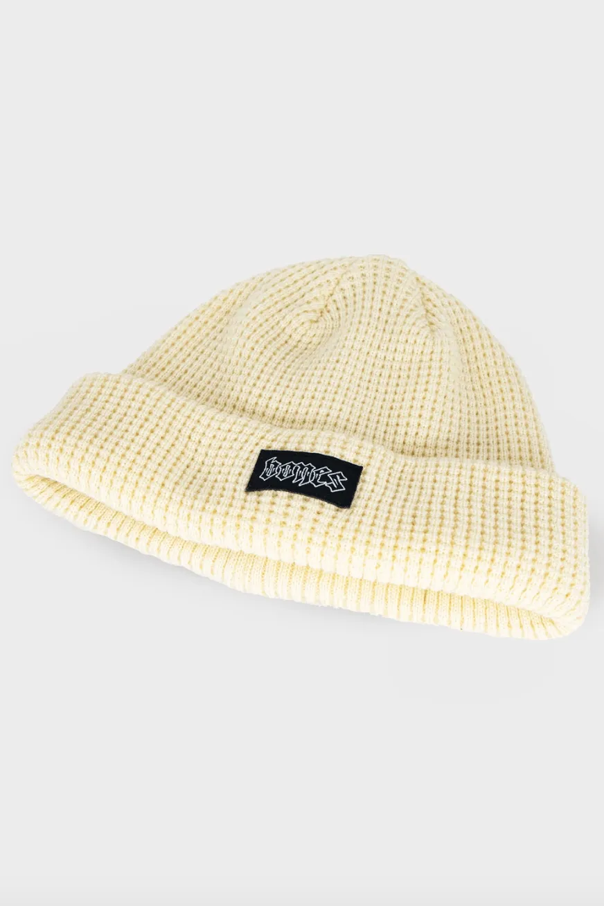 BILLY BONES CLUB WAFFLE KNIT BEANIE - CREAM