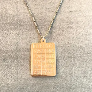 Bingo Card Charm Necklace