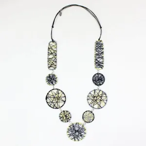 Black and Yellow Threads Paula Statement Necklace