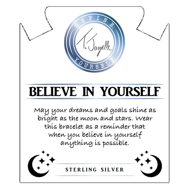 Blue Aventurine Gemstone Bracelet with Believe in Yourself Sterling Silver Charm