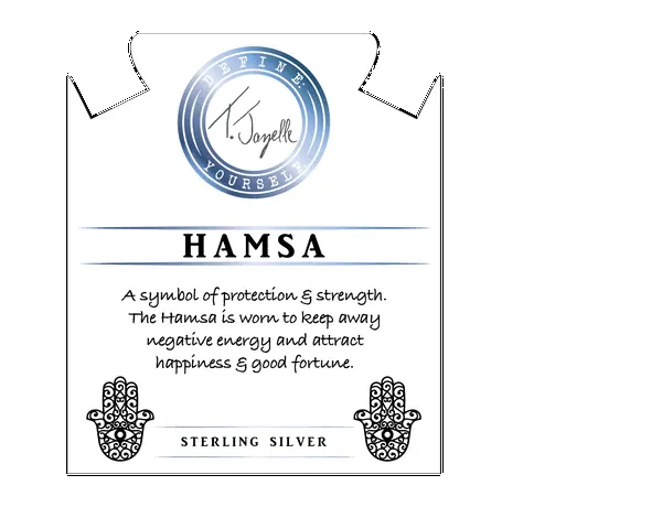 Blue Calcite Stone Bracelet with Hamsa Sterling Silver Charm