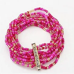 Bohemian Bead Bracelet in Springy Colors