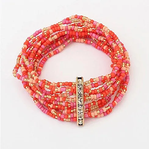 Bohemian Bead Bracelet in Springy Colors
