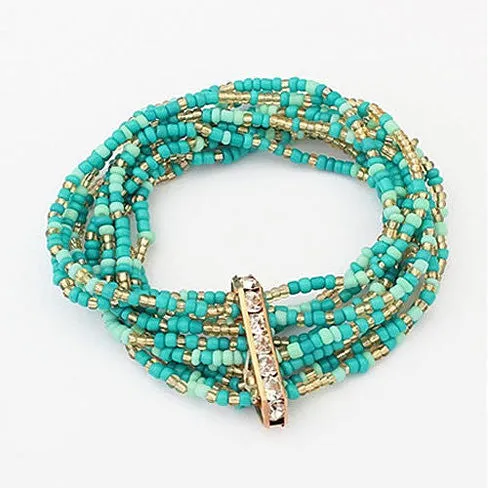 Bohemian Bead Bracelet in Springy Colors