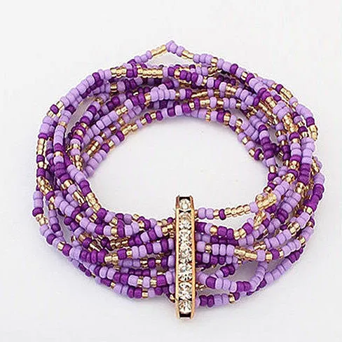 Bohemian Bead Bracelet in Springy Colors