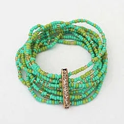 Bohemian Bead Bracelet in Springy Colors