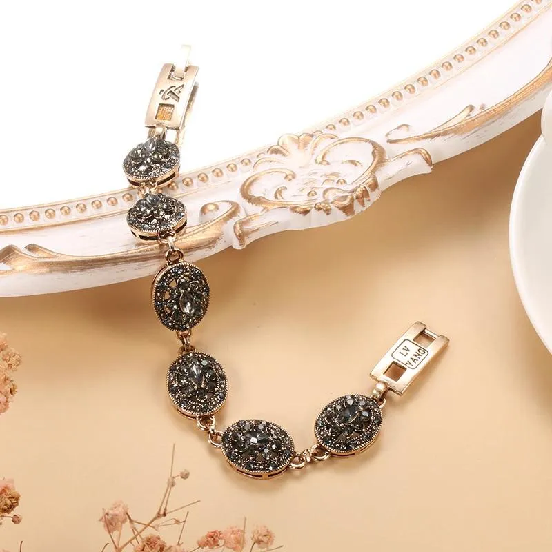Bohemian Rhinestone Charm Bracelet