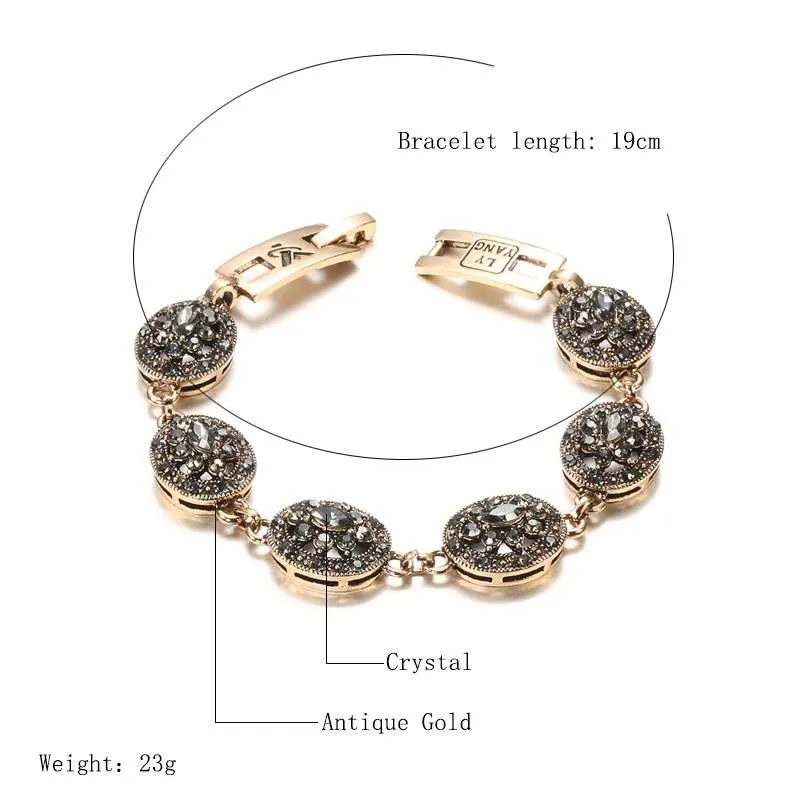 Bohemian Rhinestone Charm Bracelet