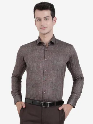 Brown & Maroon Solid Slim Fit Party Wear Shirt | JB Studio
