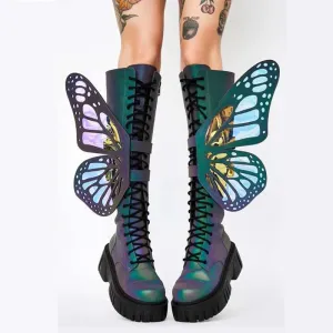 Butterfly Wings Design Knee High Boot