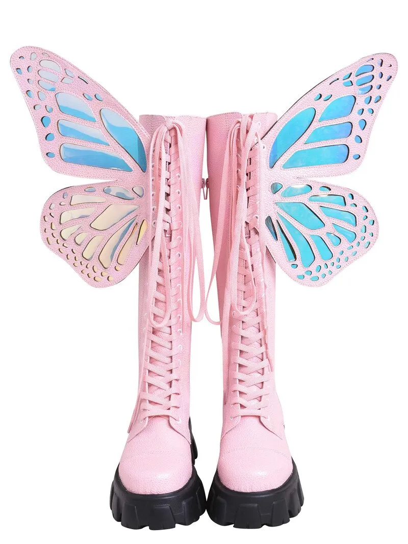 Butterfly Wings Design Knee High Boot