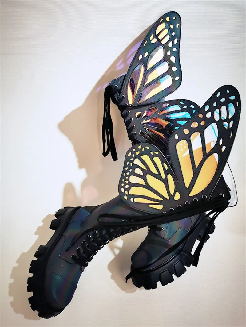 Butterfly Wings Design Knee High Boot