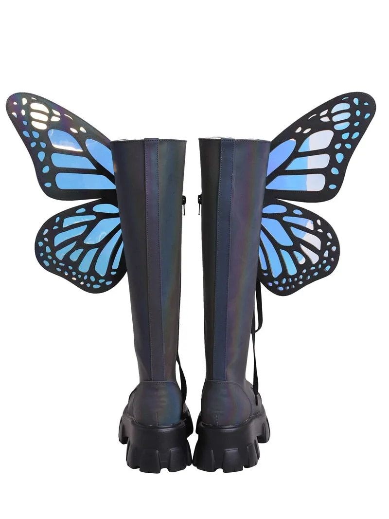 Butterfly Wings Design Knee High Boot