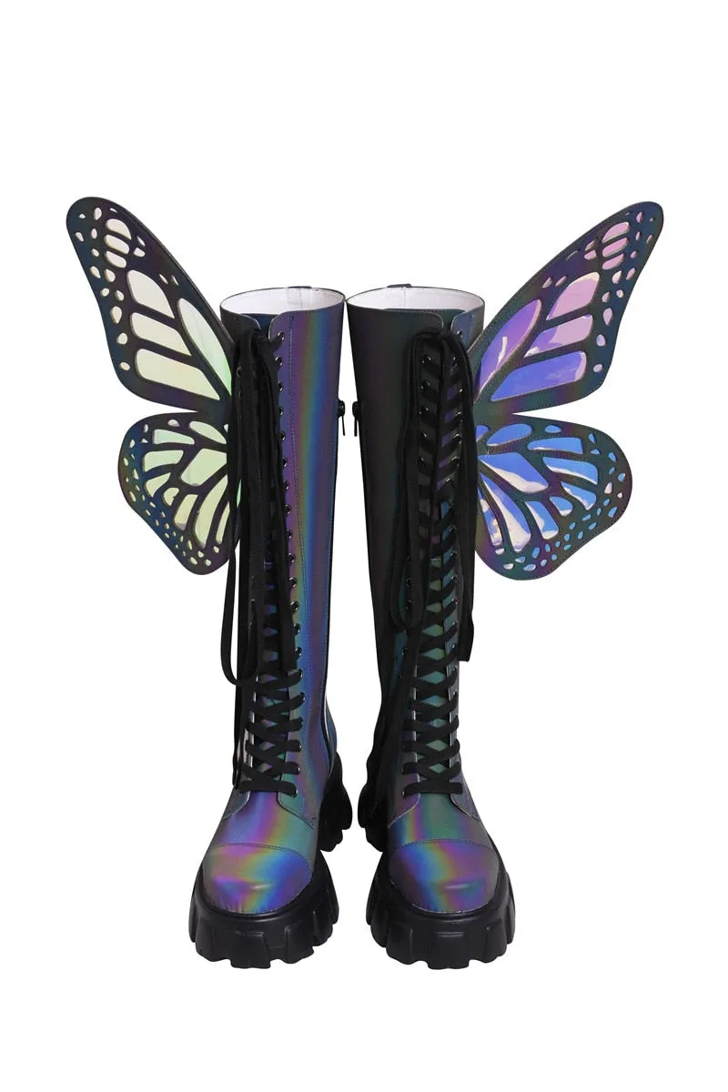 Butterfly Wings Design Knee High Boot