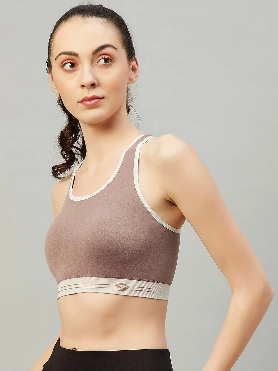 C9 Airwear Seamless Sports Bra For Girls - Brown