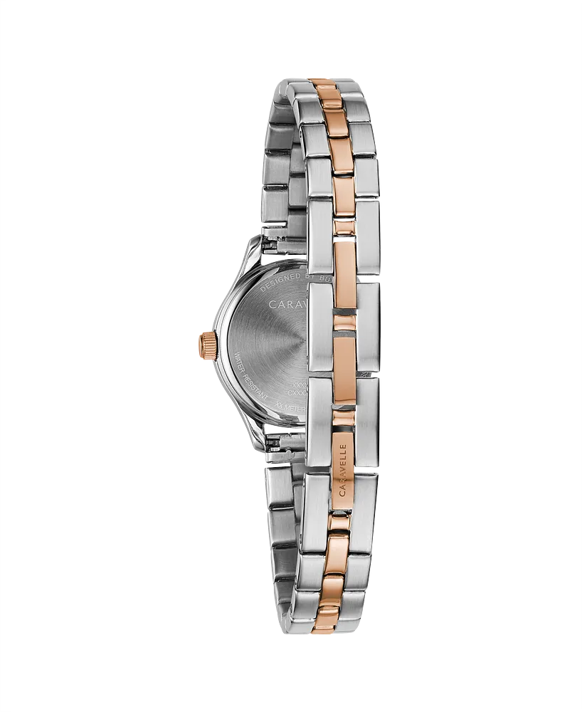Caravelle by Bulova Ladies Traditional Stainless Steel & Rose Gold Watch
