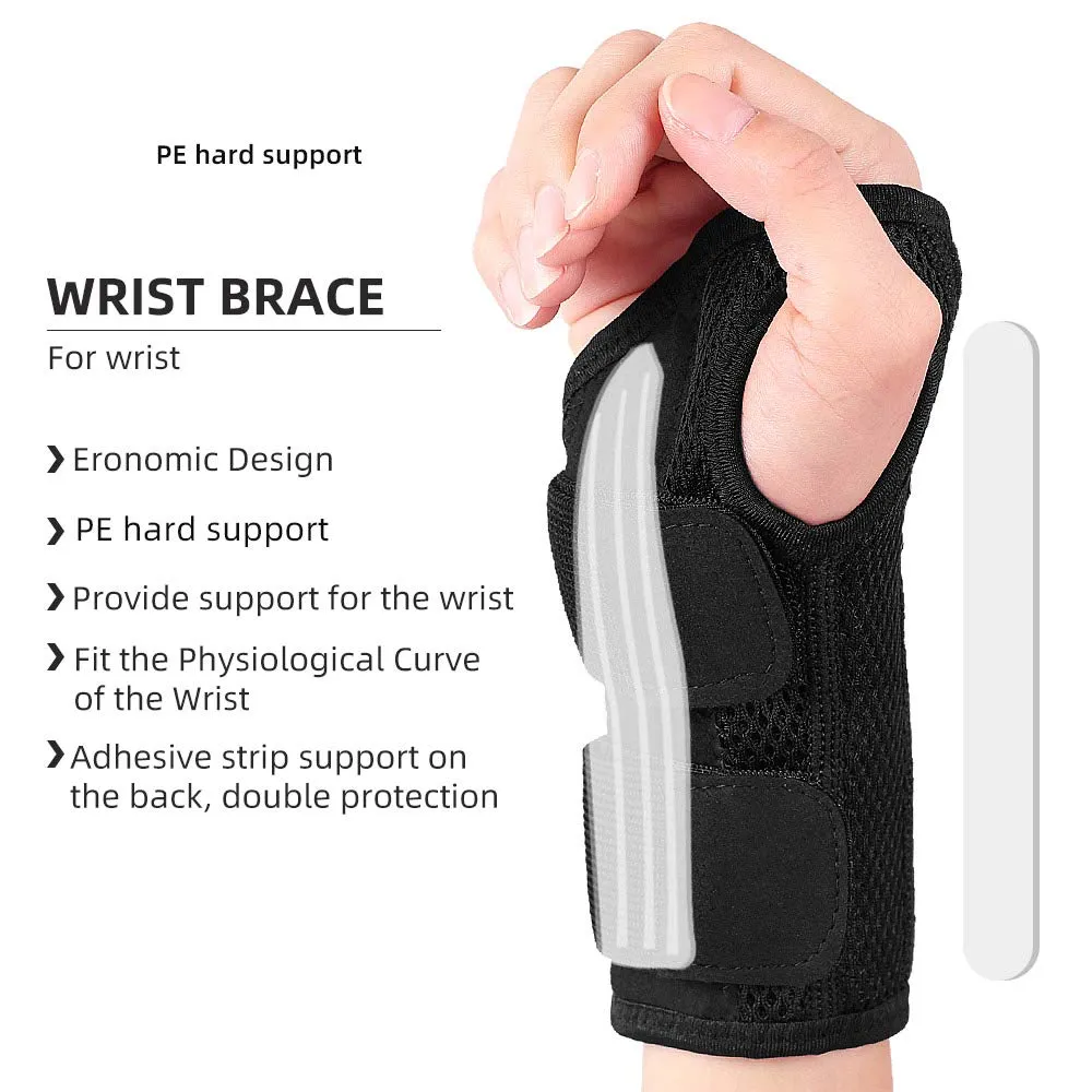 Carpal Tunnel Wrist Brace Support With Metal Stabilizer-Left(L/XL)