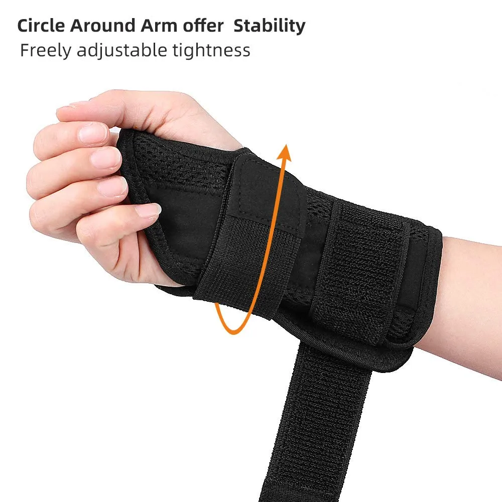 Carpal Tunnel Wrist Brace Support With Metal Stabilizer-Left(L/XL)