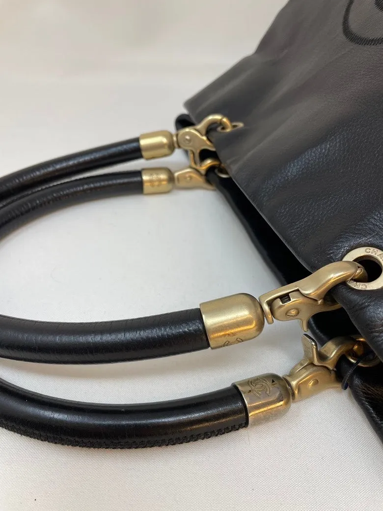 Chanel Calfskin Tote Bag Black Large
