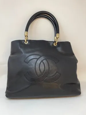 Chanel Calfskin Tote Bag Black Large