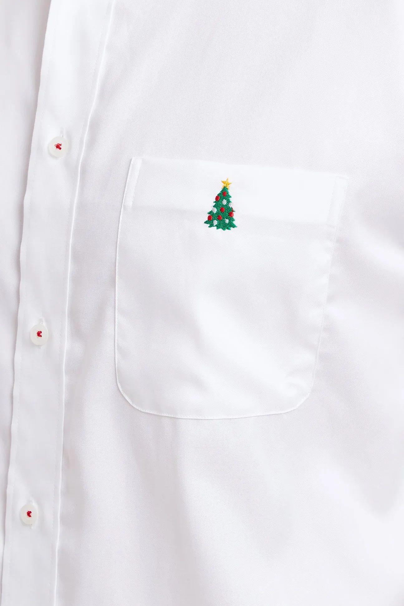 Chase Shirt White Oxford with Single Christmas Tree