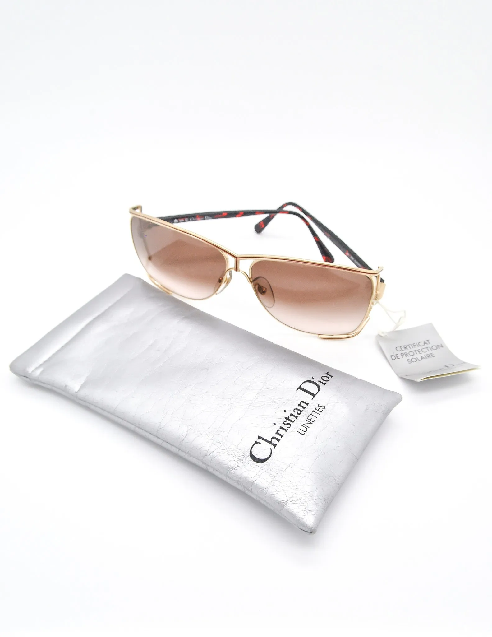 Christian Dior Vintage Gold Tortoise Sunglasses 2688