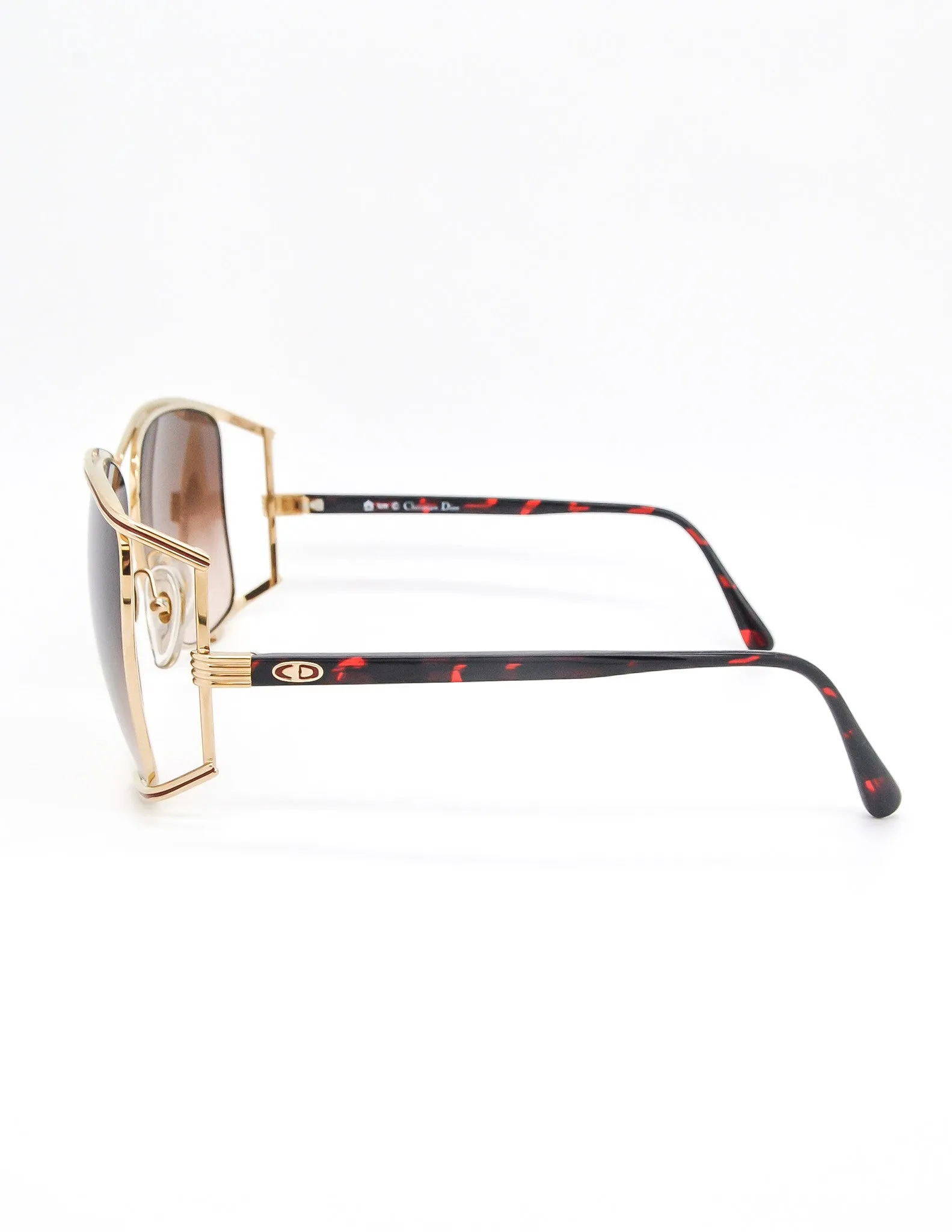 Christian Dior Vintage Gold Tortoise Sunglasses 2688