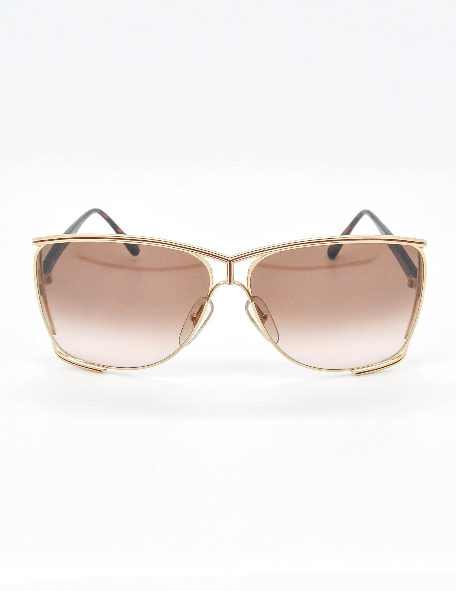 Christian Dior Vintage Gold Tortoise Sunglasses 2688