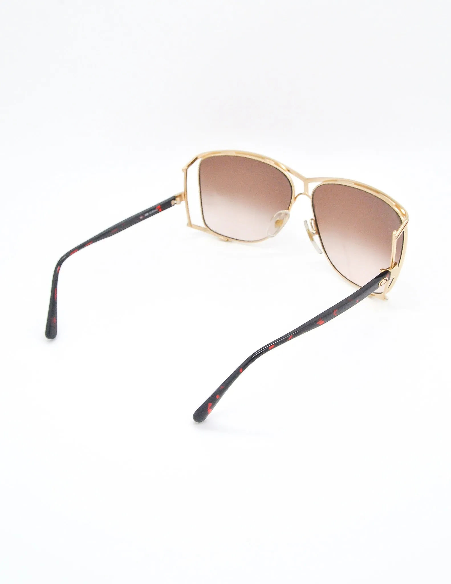 Christian Dior Vintage Gold Tortoise Sunglasses 2688