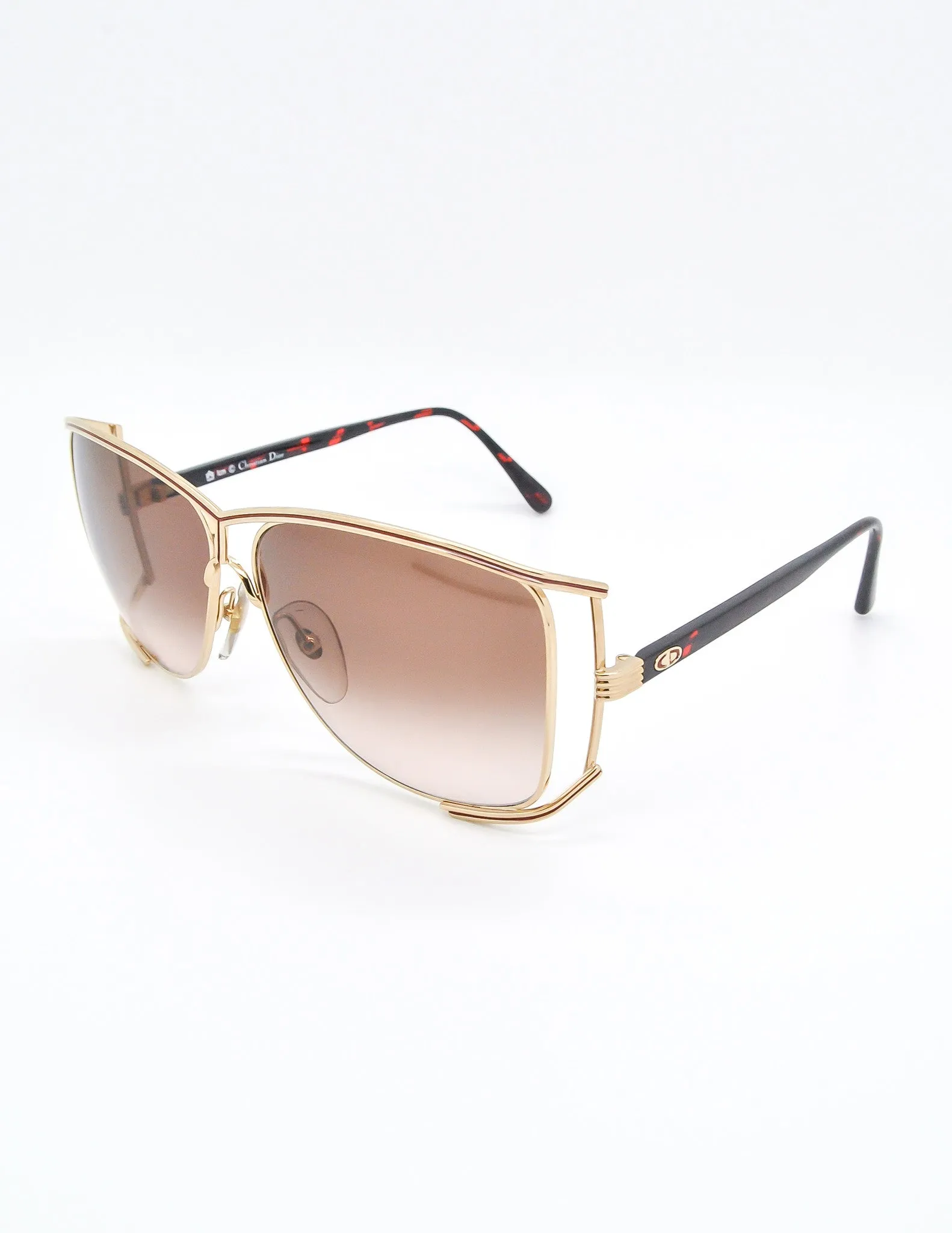 Christian Dior Vintage Gold Tortoise Sunglasses 2688