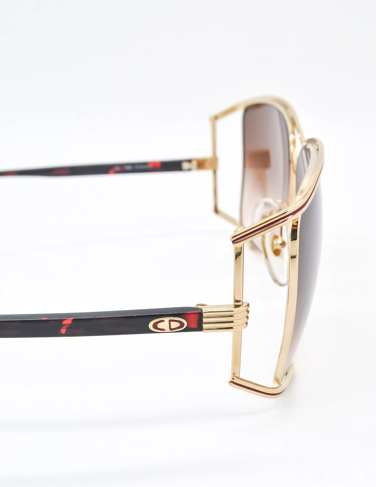 Christian Dior Vintage Gold Tortoise Sunglasses 2688