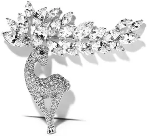 Christmas Reindeer Brooch Pin for Women Girls Rhinestone CZ Animal Elk Brooch Corsage Badge Pins Deer Lapel Pin Holiday Christmas Jewelry Gift