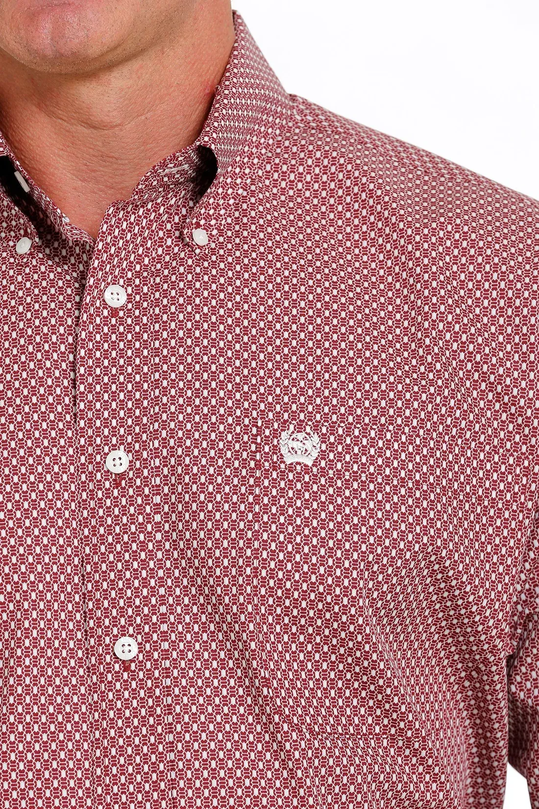 Cinch Men's Western Geometric Red Shirt