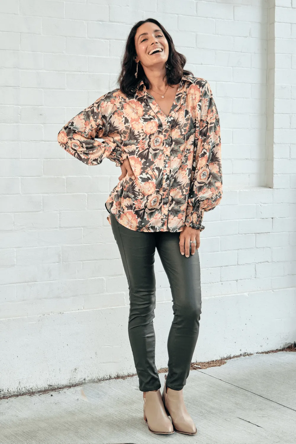 Claudia Collared Long Sleeve Top