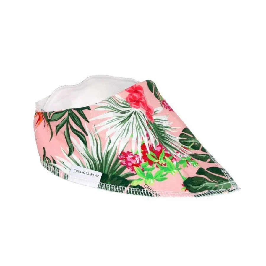 CLEARANCE Chuckles & Caz Dribble Bib Pink Hawaiian
