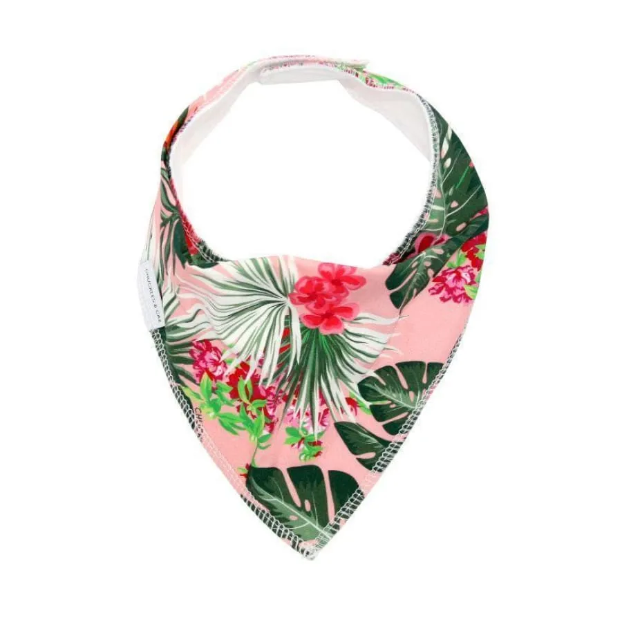 CLEARANCE Chuckles & Caz Dribble Bib Pink Hawaiian