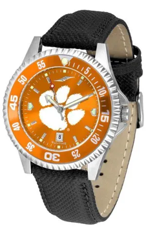 Clemson Tigers Ladies Competitor Ano Poly/Leather Band Watch w/ Colored Bezel