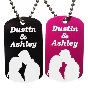 Couples Dog Tag Necklaces with Free Customization (Pair)