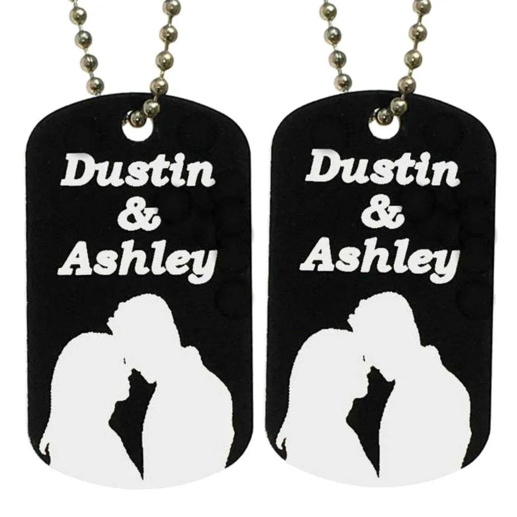 Couples Dog Tag Necklaces with Free Customization (Pair)