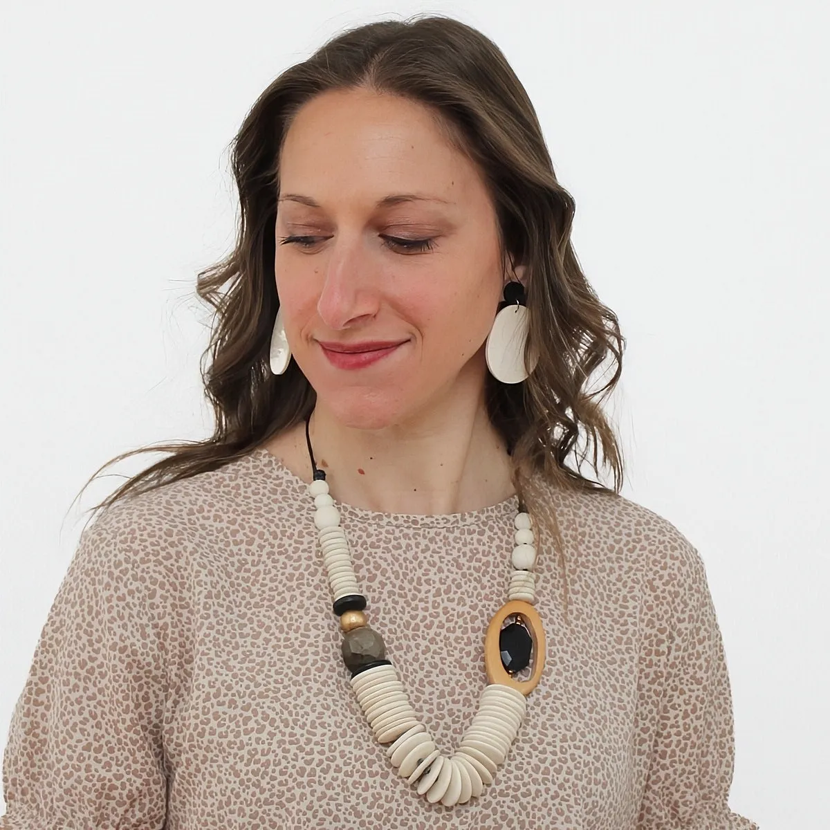 Cream Mixed Media Peyton Necklace