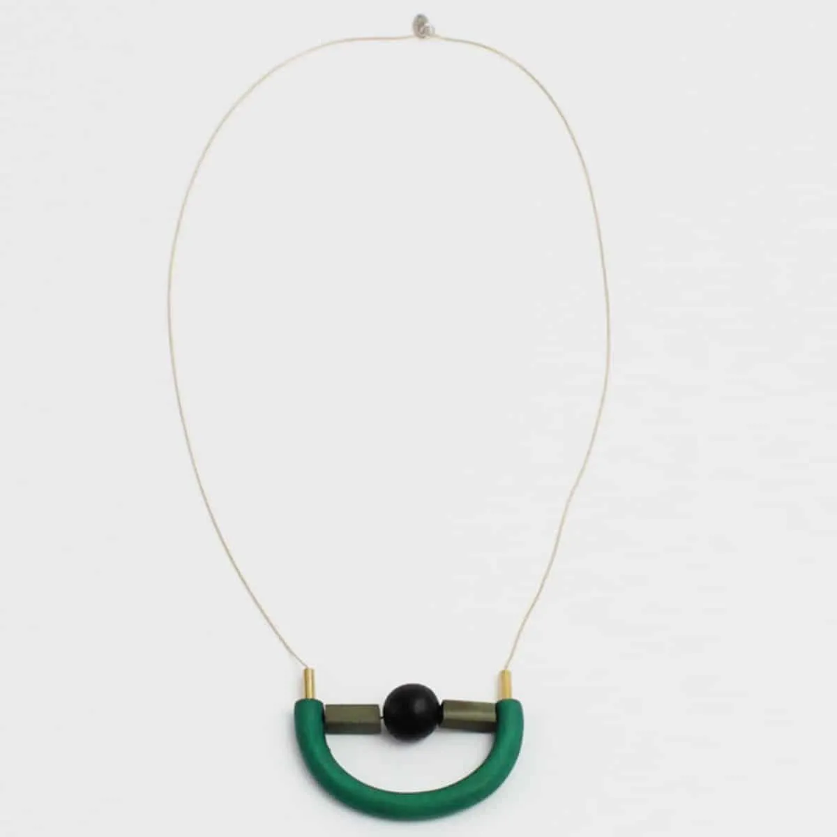Crescent Wood Jaelyn Necklace Green