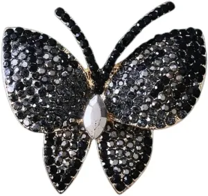 Crystal Rhinestone Butterfly Brooch Pin for Women Girls Elegant Sparkle Butterfly Lapel Pin Wedding Bride Prom Dress Accessories