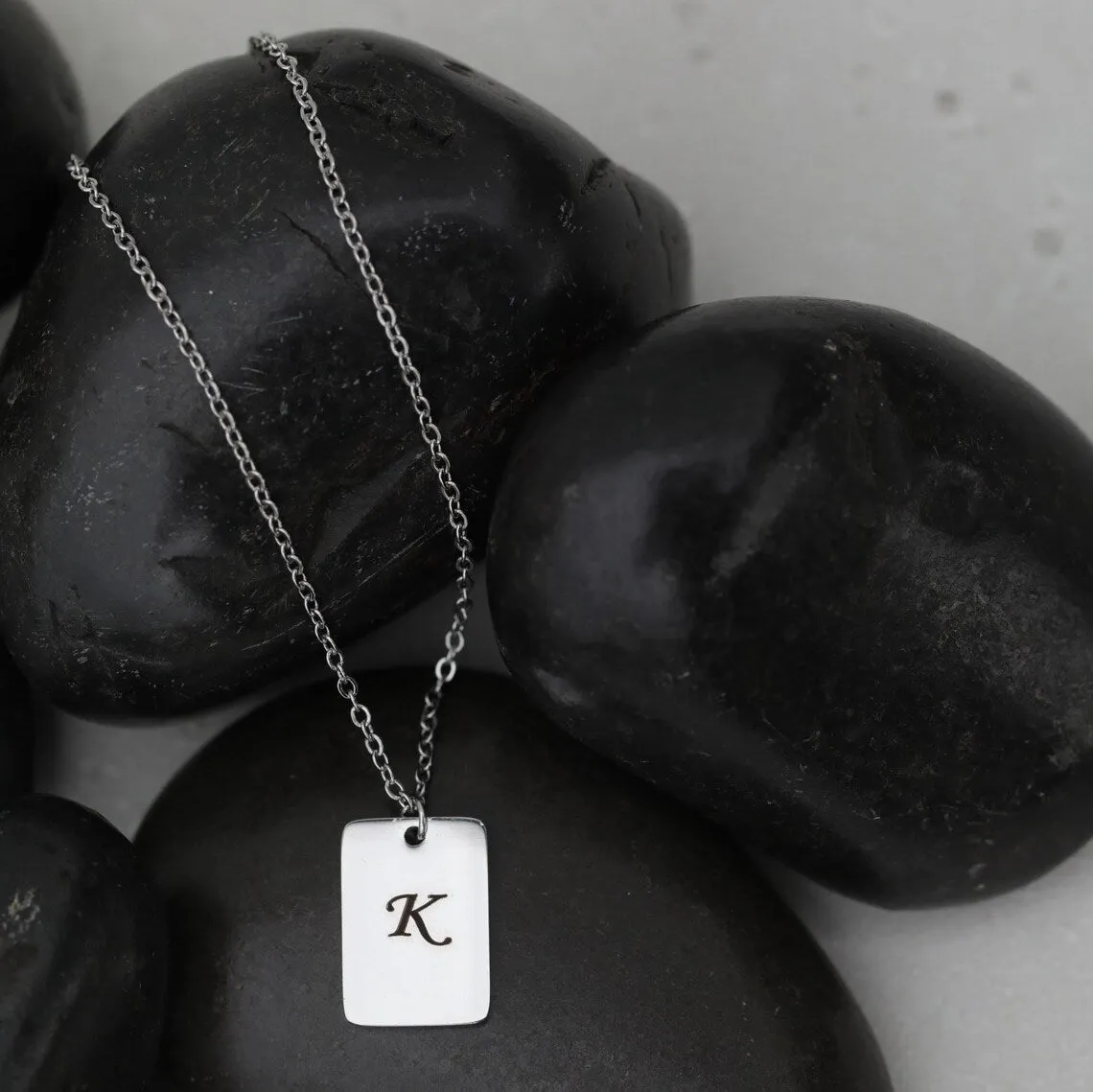 Custom Necklace | Personalized Necklace | Engraved Necklace | Silver Initial Necklace