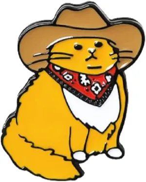 Cute Enamel Cat Pins Cowboy Badge Pin Cool Brooches Pin Alloy Enamel Brooch Cat Funny for Backpacks Fits Women Men Girls and Boys