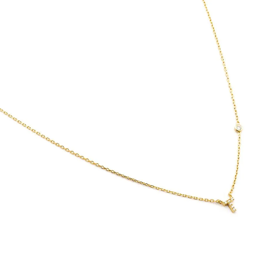 CZ Initial Necklace