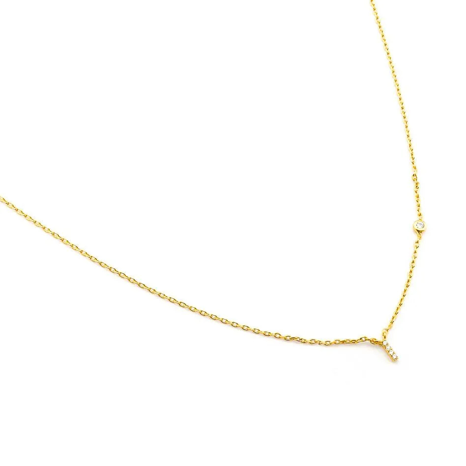 CZ Initial Necklace