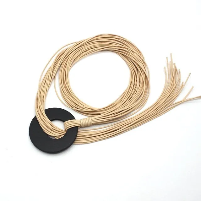 D&D Handmade Punk Leather Pendant Necklaces