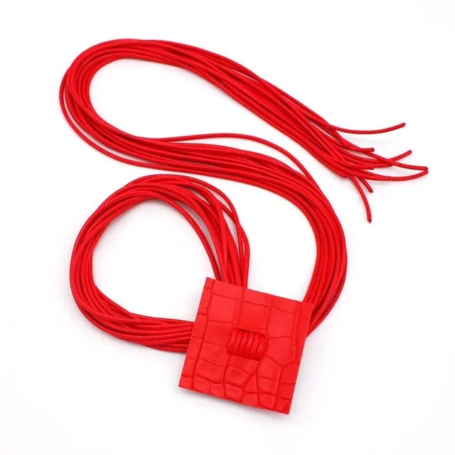 D&D Handmade Punk Leather Pendant Necklaces