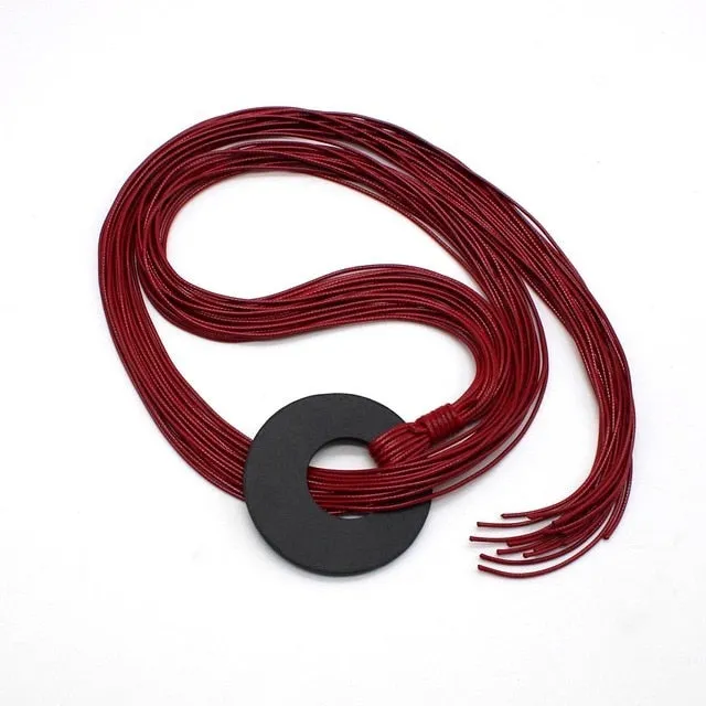 D&D Handmade Punk Leather Pendant Necklaces