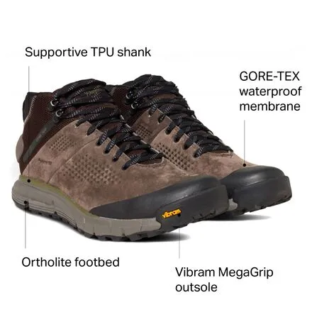 Danner men's Trail 2650 GTX Mid hiking boots, Brown/Military Green
